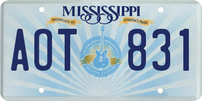 MS license plate AOT831