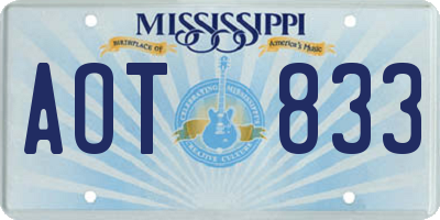 MS license plate AOT833