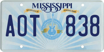MS license plate AOT838