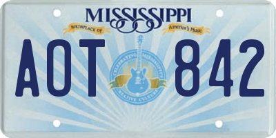 MS license plate AOT842