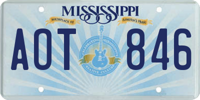 MS license plate AOT846