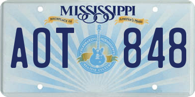 MS license plate AOT848