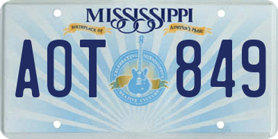 MS license plate AOT849