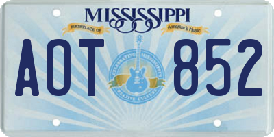 MS license plate AOT852