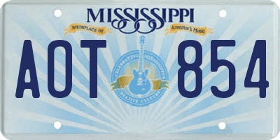 MS license plate AOT854
