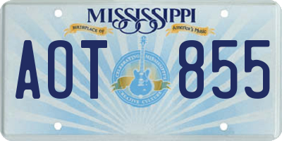 MS license plate AOT855