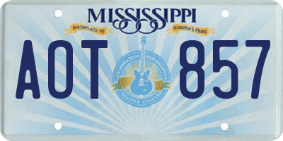 MS license plate AOT857