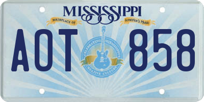 MS license plate AOT858