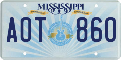 MS license plate AOT860