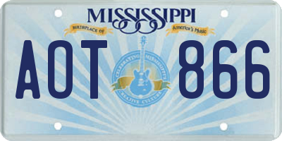 MS license plate AOT866