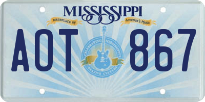 MS license plate AOT867