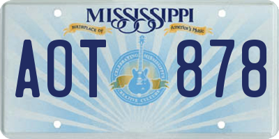MS license plate AOT878