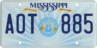 MS license plate AOT885