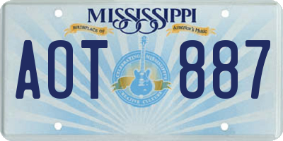 MS license plate AOT887