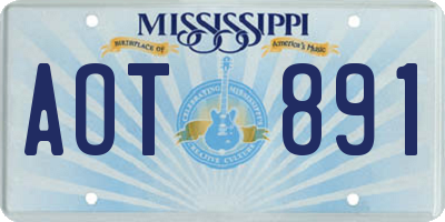 MS license plate AOT891