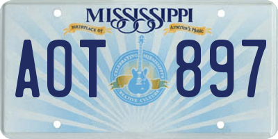 MS license plate AOT897