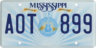 MS license plate AOT899