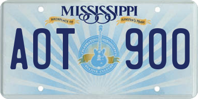 MS license plate AOT900