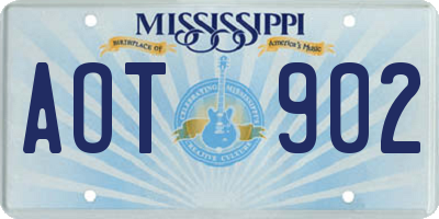 MS license plate AOT902