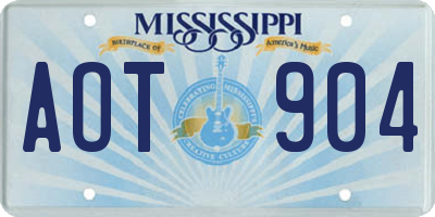MS license plate AOT904