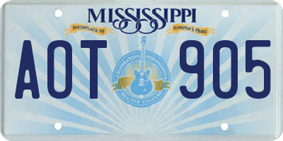 MS license plate AOT905