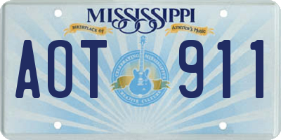 MS license plate AOT911