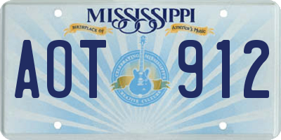 MS license plate AOT912