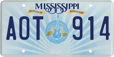 MS license plate AOT914