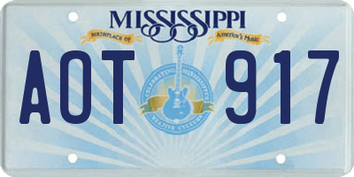 MS license plate AOT917