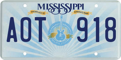 MS license plate AOT918