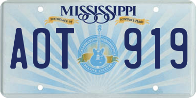 MS license plate AOT919