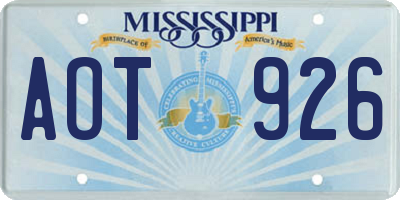 MS license plate AOT926