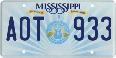 MS license plate AOT933