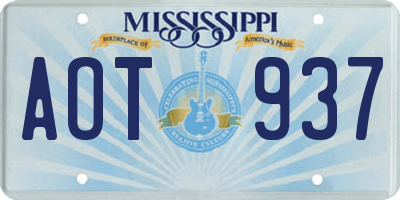 MS license plate AOT937