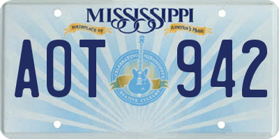 MS license plate AOT942