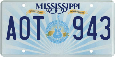 MS license plate AOT943