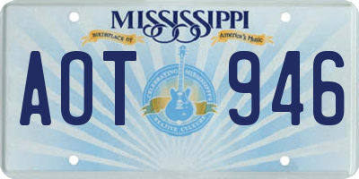 MS license plate AOT946