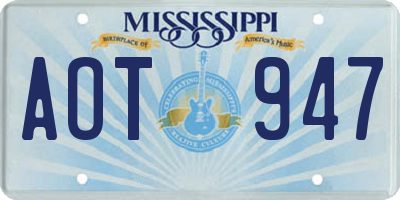 MS license plate AOT947
