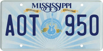 MS license plate AOT950