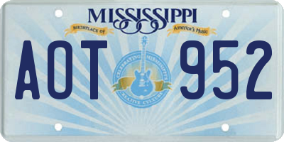 MS license plate AOT952
