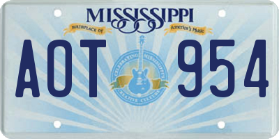 MS license plate AOT954