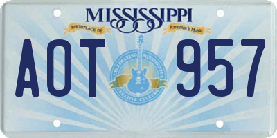 MS license plate AOT957