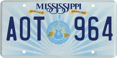 MS license plate AOT964