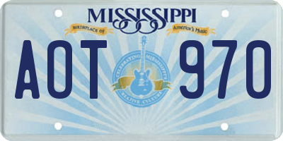 MS license plate AOT970