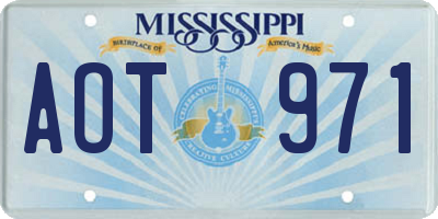 MS license plate AOT971