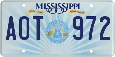MS license plate AOT972