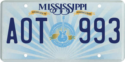 MS license plate AOT993