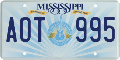 MS license plate AOT995
