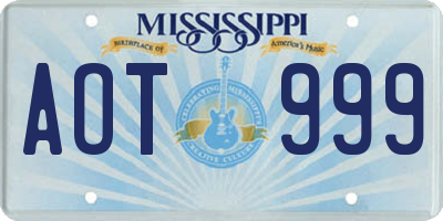 MS license plate AOT999