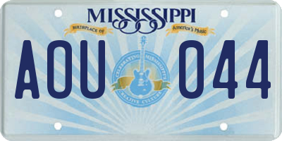 MS license plate AOU044
